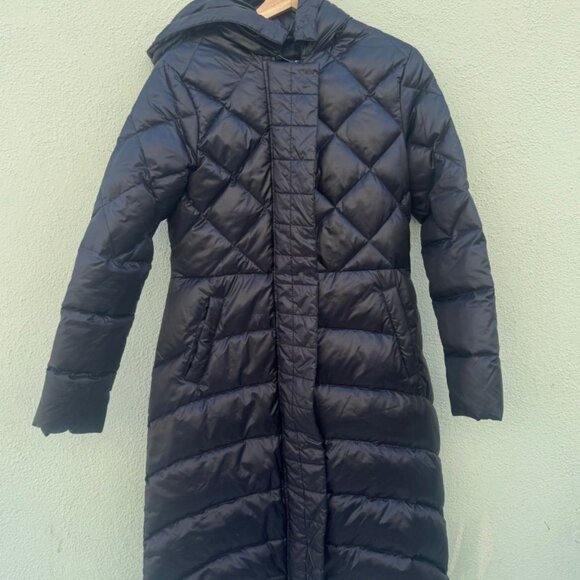 MONCLER GRENOBLE Long Puffer Coat Hooded Jacket Womens BLACK Sz 3 - Picture 1 of 7